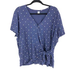 ⚡️3/$22 Old Navy | Polka Dot Wrap Blouse Size XL